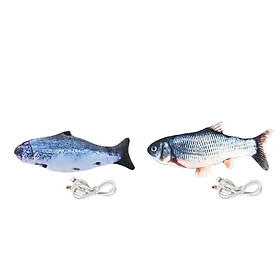 2x Pet Cat Chewing Toy Kitty Interactive Fish Toy Play Toy  For Cat Kitten