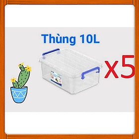 Mua Bộ 5 Thùng Nhựa Trong 10L 43*28*1