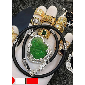 Dây chuyền nam mặt Phật đài sen mạ bạc MD8b