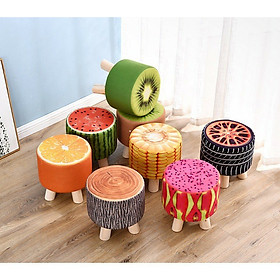 Mua Ghế Đôn Chân Gỗ Cao Cấp Họa Tiết Dễ Thương GĐHV