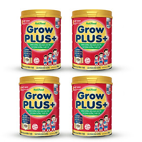 Bộ 4 Lon Sữa GrowPLUS+ Đỏ Cho Trẻ Suy Dinh Dưỡng Trên 1 Tuổi - 900g