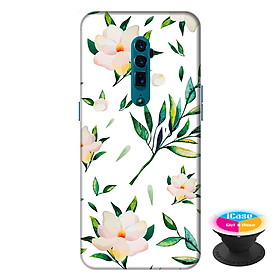 Ốp lưng điện thoại Oppo Reno 10X Zoom hình Hoa Xanh tặng kèm giá đỡ điện thoại iCase xinh xắn - Hàng chính hãng