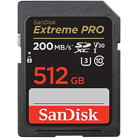 Thẻ nhớ SDXC SanDisk Extreme Pro SDSDXXD-512G U3 V30 512GB 200MB/s New 2022 - Hàng Nhập Khẩu