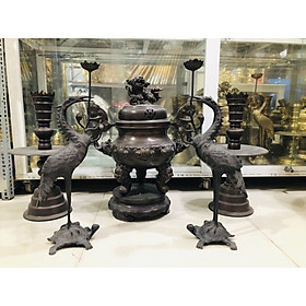 Mua Bộ đỉnh đồng truyền thống hun đen cao 60cm
