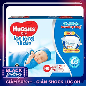 Tã Dán Sơ Sinh Huggies NB74 - Dưới 5kg (74 Miếng)