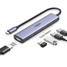 Ugreen 20955 4k 60hz macbook m1 imac pro 2021 Type C sang 4×USB 3.0 + HDMI Bộ chuyển đổi CM478 20020955 hàng chính hãng