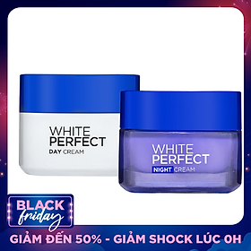 Bộ Kem Dưỡng Trắng Mượt Đều Màu Đêm 50ml + Kem Dưỡng Trắng Mượt Đều Màu Ngày 50ml L'Oreal Paris White Perfect