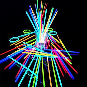 Mua Hộp 100 Cây Que Phát Sáng Dạ Quang Vòng Tay Phản Quang Nhiều Màu Lightstick