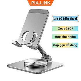 Giá Đỡ Điện Thoại Xoay 360 Độ, Giá Đỡ Pix-link X101 Dành Cho Điện Thoại, Máy Tính Bảng Chất Liệu Hợp Kim Nhôm Cao Cấp, Gấp Gọn Dễ Dàng - Hàng Chính Hãng/ Hàng Nhập Khẩu