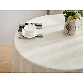 Khăn trải bàn phong cách Châu Âu đường kính 150cm màu beige trải bàn tiệc bàn cafe