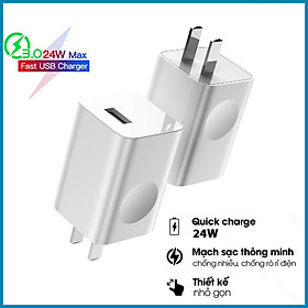 Cốc Củ sạc nhanh Baseus công suất 24W Công nghệ Sạc Nhanh Qualcomm QC 3.0 tự động điều chình dòng sạc - Hàng nhập khẩu