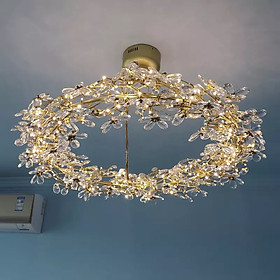 Mua Đèn chùm pha lê cao cấp thiết kế vòng nguyệt quế độc đáo trang trí phòng khách  nhà hàng  khách sạn THCN-63-21
