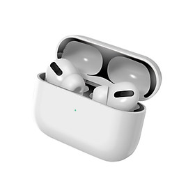 1 Pair Dust Guard For AirPods 2 / Pro, Metal Dustproof Protection Sticker Metallic Charging Case Protector Shell Skin Cover