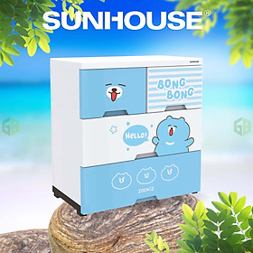 Tủ nhựa sơ sinh 4 ngăn Happy Baby SUNHOUSE KS-CA688B4 - Hàng chính hãng