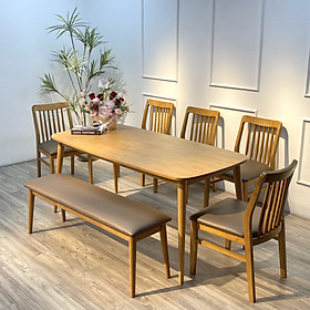 Mua Bộ Bàn Ăn Mùa Thu 5 Ghế 1 Bench 1M7