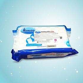 Khăn ướt cồn kháng khuẩn cao cấp iHomeda ( Gói 80 Tờ) - iHomeda Premium anti-bacteria alcohol wipes ( 80 sheets per package)