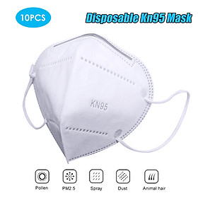 10Pcs Face Cover Dustproof Windproof Sofe Breathable Adjustable Nose Bar Elastic Earloop Disposable Mouth Cover