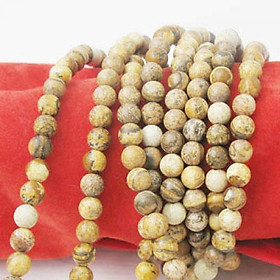 4mm Natural Picture Jasper Round Gemstone Loose Beads Strand 15.5 Inch