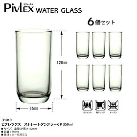 Bộ 06 cốc thủy tinh cao cấp Pivlex 250ml - Hàng Nội Địa Nhật Bản Nhập Khẩu