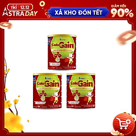 Combo 03 hộp sữa bột Vitadairy Colos Gain 1+ 800g từ 1 đến 10 tuổi giúp