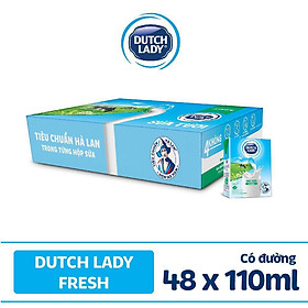 Thùng 48 hộp Sữa Tươi Tiệt Trùng DutchLady  có đường 110ml - 48x110ml