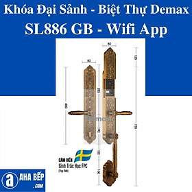 Mua KHÓA ĐẠI SẢNH - BIỆT THỰ DEMAX SL886 GB - APP WIFI - HÀNG CHÍNH HÃNG