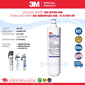Lõi Lọc 3M HF20-MS Thay Cho Máy Lọc Nước 3M BREW120-MS Hoặc C-CYST-FF - Nhập Khẩu Mỹ, Hàng Chính Hãng 3M - BREW120MS CCYSTFF HF20MS