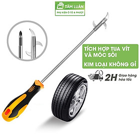 Hình ảnh Móc đá lốp xe cậy sỏi đinh, tua vít đa năng, dụng cụ nạy đá dăm bảo vệ lốp phụ kiện oto Tâm Luân