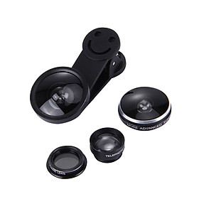 5-in-1 Smartphone Camera Lens Kit with 0.4X Wide-angle Lens + 235° Fisheye & 19X Macro Lens + 2X Telephoto Lens + CPL