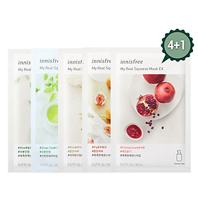 Bộ mặt nạ 4+1 dành cho mọi loại da innisfree Real Squeeze Mask - 278002264
