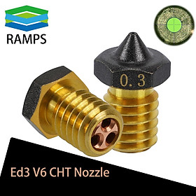 1/2/3PCS CHT Vòi E3D V6 Vòi phun ptfe bằng dây tóc Non Stick Non Stow Non -Non Stow 0,2/0,3/0,4/0,6/0,8/1,0mm Máy in 3D Ender 3 Kích thước: 0,4mm