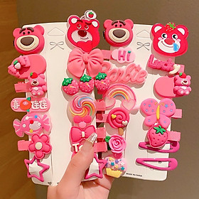 Sét Kẹp Tóc 14 Chi Tiết Nhiều Hình Kute Cho Bé Gái siêu cute, dễ thương