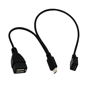 OTG Host Power Cable Micro USB Male To USB & Micro USB