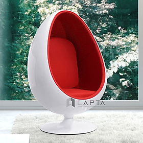 Mua Ghế thư giãn đọc sách quả trứng nệm vải màu đỏ chân xoay 360 độ Ghế thư giãn phòng khách  sảnh chờ rạp phim  pantry công ty HCM