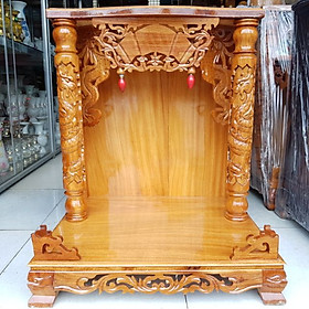 Mua Bàn thờ thần tài ông địa gỗ căm xe mặt gỗ gõ đỏ ngang 60 cm
