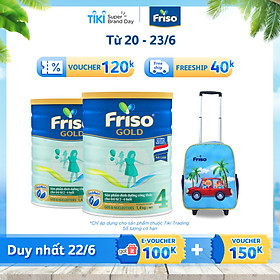 Bộ 2 Hộp Sữa Bột Friso Gold 4 Dành Cho Trẻ Từ 2 - 6 Tuổi 1400g + Vali Tay Kéo Cho Bé