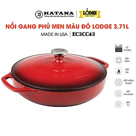 Lodge - Nồi gang phủ men màu đỏ - 3.71L