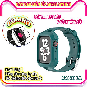 Mua Dây Đeo liền ốp dành cho Apple Watch 7/6/5/4/3/2/1 size 38/40/41/42/44/45mm TPU màu 4 góc chống sốc - nhiều màu (tặng cường lực dẻo theo size)