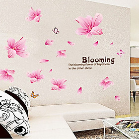 Decal dán tường cánh hoa pha lê hồng ay7172