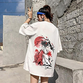 Áo thun nam nữ Unisex in hình Geisha Nhật áo thun chất