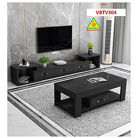 Combo Bộ kệ tivi và bàn trà, bàn sofa phong cách hiện đại sang trọng VBTV304