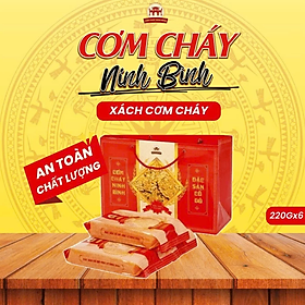 Xách cơm cháy nếp siêu chà bông heo (6 gói 220g) - Cơm cháy Ninh Bình