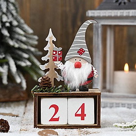 Christmas Calendar Simulate Pinecones Santa Claus Dolls Decorations for Home Xmas