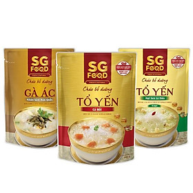 Lốc 3 35 - Cháo bổ dưỡng Sài Gòn Food 240g vị tổ yến cá hồi, hạt sen lá