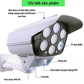 Mua Đèn Năng Lượng Mặt Trời Giả Camera 77 Led Chống Trộm - Chống Nước - Có Điều Khiển Cảm Biến - Tiết Kiệm Điện