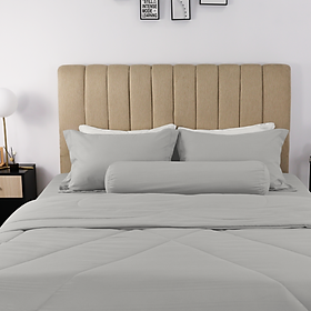 Bộ 5 món ga giường, áo gối kèm mền chần NIN House Classic mẫu mới nhiều màu, đủ kích thước ga bọc nệm màu trơn sọc ngang 1.6m 1.8m x2m