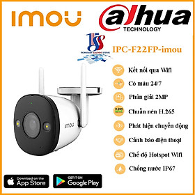 Mua Camera wifi imou Bullet 2E IPC-F22FP 2.0 megapixel  camera ngoài trời chống nước IP67  Fullcolor có màu ban đêm  tích hợp mic thu âm  phát hiện chuyển động - Hàng chính hãng bảo hành 24 tháng