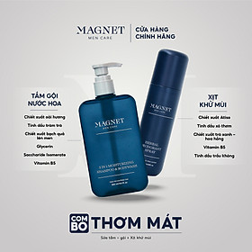 Combo Thơm Mát Magnet Men Care Dầu Gội Sữa Tắm Nam 2in1 300ml & Xịt Khử Mùi Nam Giới 120ml