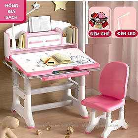 Mua Bộ bàn học có kệ sách chông gù chống cận  size 80cm K50 bàn ghế trẻ em tăng chỉnh độ cao điều chỉnh mặt bàn