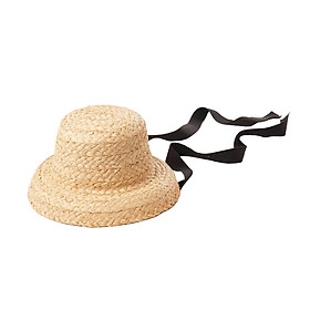 Fashion Kids Straw Hat Summer Travel Sun Hat w/ Adjustable Tie